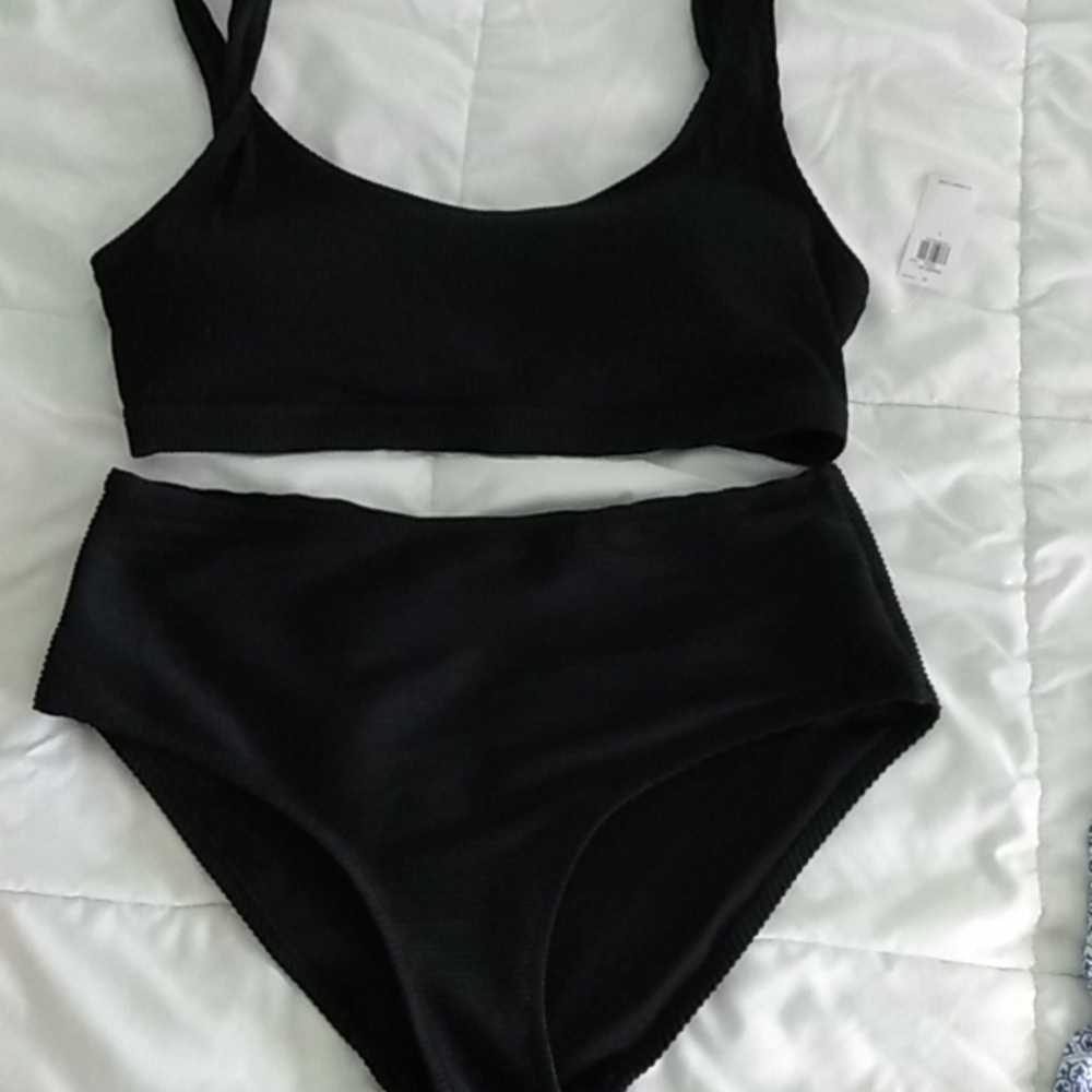 Old Navy black bikini rib knit